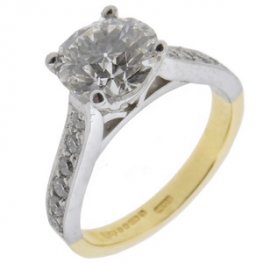 An Edwardian Cut Diamond Single Stone Ring 1.21 cts